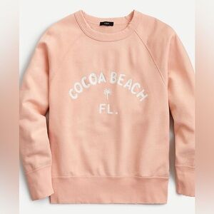 J. Crew “Cocoa Beach” Crew Neck Sweatshirt, Garment Washed Cotton, Color Peach,M